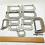 Vintage Mix Lot Of (11) Adjustable C-clamp Clamps 1430 1420 1410. Fixed Price $29.95.