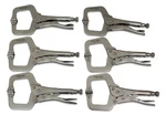 6 Pack 11 C-clamp Locking Pliers, Swivel Pads. Fixed Price $123.96.