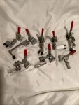 8-RED Handled Toggle Clamps GH-102-B Metal Horizontal Clamping Bar Used. Fixed Price $35.00.
