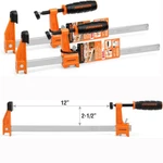 Jorgensen 2-PACK Steel Bar Clamps Set 12''MEDIUM Duty Orange 600 Lbs Load Limit. Fixed Price $25.99.