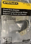 Pair Stanley Closet Pole Brackets 81-9109 Satin Brass Tone Fits Diameter. Fixed Price $14.00.