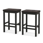 Set Of Rubber Wood Bar Stools 24" Counter Height W/padded Seat, Footrest. Fixed Price $59.99.
