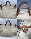 Vtg Goldblatt Tool Trowel Brand Canvas Work Hinged Opening Leather Strap Bag. Fixed Price $44.00.