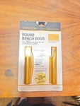 2 Veritas 3/4 Round 3/8" Long Brass Bench Dogs For Woodworking Made Canada. Fixed Price $50.00.