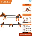4-PACK 6-INCH E-z Hold Bar Clamps Versatile One-handed Woodworking Tools. Fixed Price $59.99.