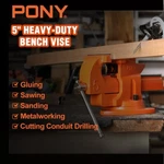 Pony Heavy-duty Bench Vise 5-INCH Utility Combination Pipe 360 Swivel Base. Fixed Price $159.99.