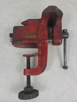 Vintage Modern Grinder Mfg. Red Clamp On Bench Vise Anvil. Fixed Price $39.97.