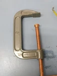 Mintcraft 8" C-clamp Steel Enamel Frame Copper Coated Screw W/ Swivel Pad. Fixed Price $10.00.