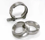 Obx 4.0" V Band Clamps W 2 Flange Mild Steel For Exhaust Turbo. Fixed Price $31.07.