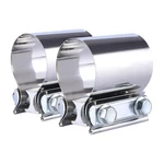 2PCS 2.5" Stainless Steel Butt Joint Exhaust Band Clamp Muffler Sleeve Coupler. Fixed Price $14.88.