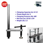 8-1/2IN Heavy Duty Bar Clamp 400LB Pressure 4IN Throat Woodworking Shop Tool. Fixed Price $72.75.
