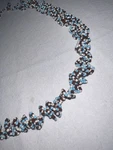 Stunning Chunky Beaded Necklace Handmade Irish Beader White Blue Beads Vgc. Fixed Price $9.90.