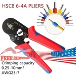 Self Adjusting Ratcheting Ferrule Crimper Plier HSC8 6-4A 0.25-6MM2 AWG23-10. Fixed Price $15.99.