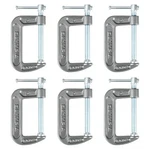 Pack Of 6 Olympia Tools Heavy Duty Cast Iron C-clamps 2" Jaw, 1" Throat. Fixed Price $15.00.