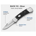 Buck 112 Silver Folding Knife D2 Blade G10 Handle Edc Pocket. Fixed Price $95.00.