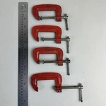 Vtg Stanley Handyman H152 Usa Red Clamp Lot Of 4. Fixed Price $19.95.