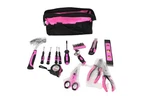 King 15-PIECE Household Tool Set Pink Bag Hammer Screwdriver Pliers Level. Fixed Price $17.99.