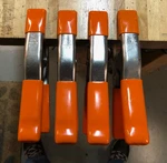 4 Pony Usa No. 3203 9" Spring Clamps - Orange Handle & Jaw Coverings. Fixed Price $27.50.