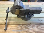 Vintage Prentiss 3 1/2" Bull Dog Bench Vise - No 91. Fixed Price $120.00.