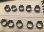 Pack Of 10 18.5 Mm Oetiker Stepless Clamps, Single Ear Mp# 16700020. Fixed Price $6.00.