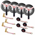 Usa 4 Set 2" X 10' Side Mount Wheel Net Tie Down Ratchet Strap W/wire J Hook Tow. Fixed Price $68.27.