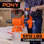 Pony Heavy Duty Bench Vise 5-INCH Jaw Width And Opening 360-DEGREE Swivel Base. Fixed Price $125.99.