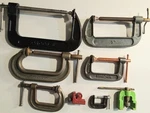 Lot C-clamps 6" 5" 4" 3" 2" 1" Forged Steel Cast Iron Vintage Rare Set Tool Vise. Fixed Price $34.00.
