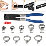 180PCS Stainless Steel Single Ear Hose Clamps With Crimper Pincers Kit. Fixed Price $30.99.