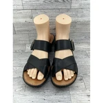 Born Black Leather Slide Sandals Block Heel Buckle Mules B92903 Women Size 10. Fixed Price $45.00.