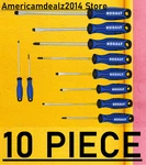 Kobalt 10-PIECE 6" Magnetic Screwdriver Set Pro Grip Hand Tool Kit. Fixed Price $31.75.
