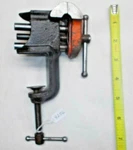 Stanley Vtg Small Cast Iron Bench Vise, 1-19/32" Wide Jaws Hobby Or Jewelry Tool. Fixed Price $60.33.