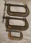 Two Vintage Craftsman 66675 Malleable 5" C-clamps Made Usa. Fixed Price $32.99.