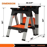 Pony 2-PACK Clamping Sawhorses 1200 Lbs Load Capacity 30-3/4" W/12 F Clamps. Fixed Price $165.99.