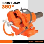 Pony Heavy Duty Bench Vise 5-IN Jaw Width Opening 360-DEGREE Swivel Base W/anvil. Fixed Price $125.99.