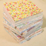 Assorted Block Print Pre Cut Charm Pack 5" Squares 100% Cotton Fabric Quilt. Fixed Price $26.99.