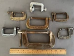 Lot Of 7 Machinist Various Size C-clamps Klein, Cincinnati, B&c, Alltrade Vtg. Fixed Price $19.98.