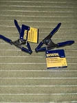 1 Irwin Metal Spring Grip Clamps, Clamping Capacity Jaw, Set Of 2. Fixed Price $8.99.