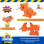 Pony 5 Inch Bench Vise Heavy Duty 360 Degree Swivel Base +free Cast Iron. Fixed Price $113.97.