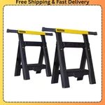 Stanley Sawhorse Adjustable Folding Plastic Set 1000 Lb Heavy Duty Work 2-PACK. Fixed Price $85.55.