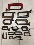 Lot Of 14 Vintage Antique Cast Iron Carriage C-clamp Industrial Decor. Fixed Price $79.79.