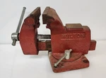Vintage Wilton Bench Vise Antique 4" Jaws Red With Swivel Base Made Usa 3W. Fixed Price $169.99.