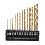 Twist Drill Bit Set 13 Pcs Hex Shank High Speed Steel Power Tools. Fixed Price $12.84.