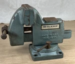 Vintage Wilton 121079 Bench Vise Swivel Tilt & Anvil 4" Original Blue - No Jaws. Fixed Price $99.99.