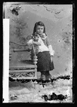 Photo:van Johnson Portrait Of Young Girl Standing By Bench 1890S. Fixed Price $13.49.