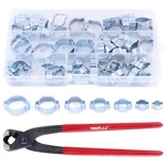 70PCS Zinc Plated Double Ear Hose Fuel Clamp With Standard Jaw Pincers Kit. Fixed Price $40.81.
