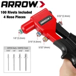 Arrow Hand Riveter Kit RT187M Pop Gun 100PCS Rivets 3/32" 1/8" 5/32" 3/16". Fixed Price $24.29.