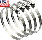 4PCS 6" Adjustable 304 Stainless Steel Duct Clamps Hose Pipe Air. Fixed Price $13.13.